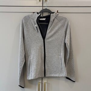 REEBOK Light Gray Fleece Full-Zip Jacket